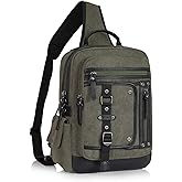 Schkleier Messenger Bag for Men Canvas Sling Bag Crossbody Backpack Laptop Shoulder Bag Hiking Daypacks Casual Tactical
