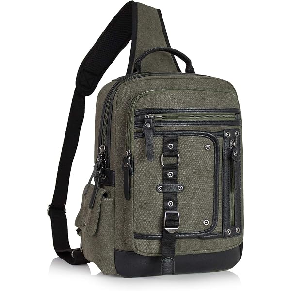 Eurosport Gray Canvas Sling Backpack with Brown Trim??EUC Eurosport Canvas Bags | eBay main image 3