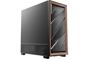Antec Flux SE, Sound-Dampening Side Panels, 5 x PWM Fans Included, Front Panel with Walnut Wood, Type-C, 420mm Radiator& Back