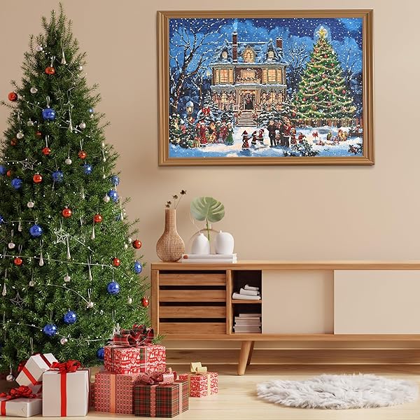 YINHUA 3D COLD GOLD FOIL PRINTING ADVENT CALENDAR 2024 CHRISTMAS JIGSAW PUZZLES 1008 PCS, 24 DAYS CHRISTMAS ADVENT CASTLE COUNTDOWN CALENDAR PUZZLE, CHRISTMAS GIFTS FOR ADULTS KIDS, FAMILY PUZZLES