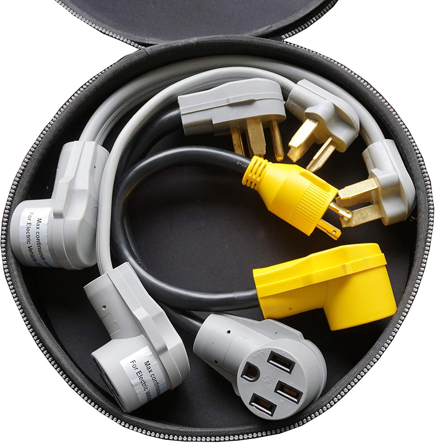 Gomadic Electric Vehicle Big Four 220v Charger Adapter Kit Includes