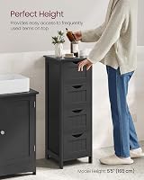 VASAGLE Bathroom Floor Storage Cabinet 4 Drawers 30x30x82 cm Ink Black LHC040B01 view 7