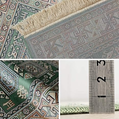 Amazon サヤンサヤン キリム柄 玄関マット 室内 屋内 ロイヤルパレス 67h105 グリーン ラグ カーペット オンライン通販