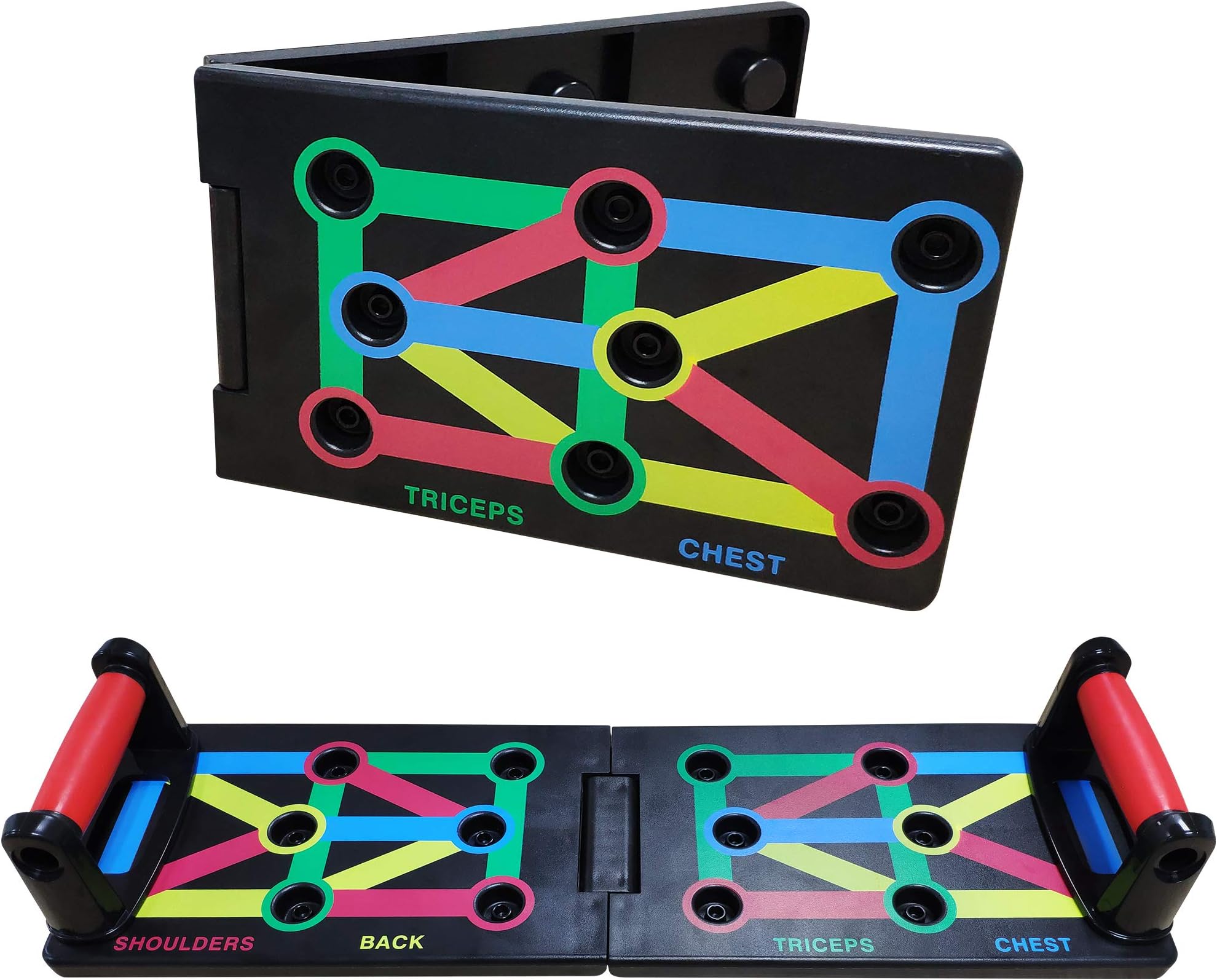 HEYNEMO Push Up Board Foldable 9 in 1 System Power Fitness Exercise Stands for Arm Muscle Body Building Gym