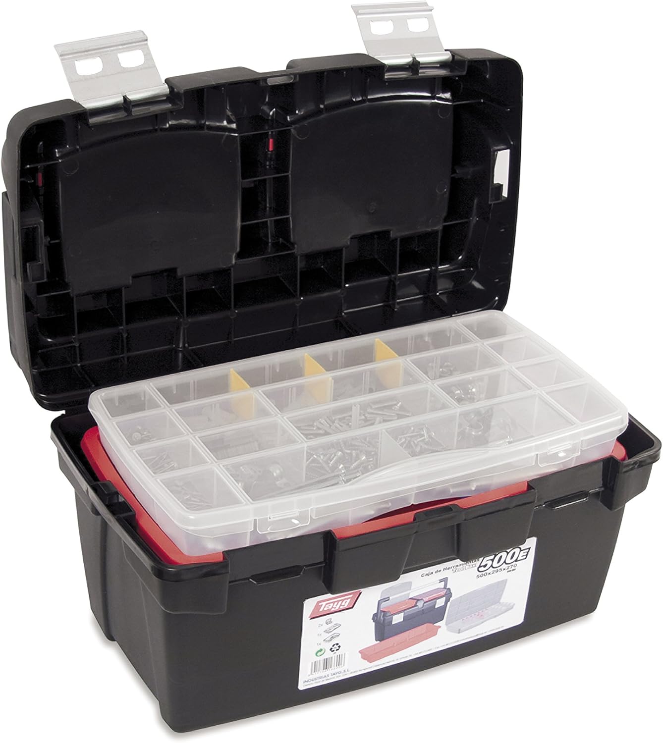 Tayg Plastic-Aluminium Tool Box mod. 500-E, Schwarz, 50 x 29.5 x 27 cm - Image 3