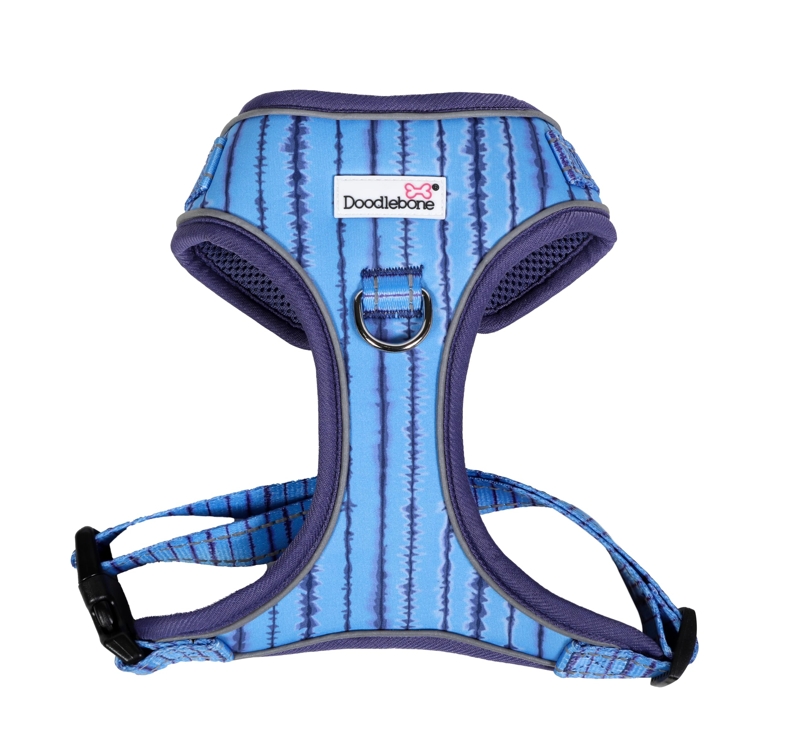 Doodlebone - Adjustable Airmesh Harness - Over Head Dog Harness with Adjustable Neck and Chest, Dual D Rings, Breathable Mesh and Reflective Trim for Everyday Walkies - Size 2-3 - Aurora