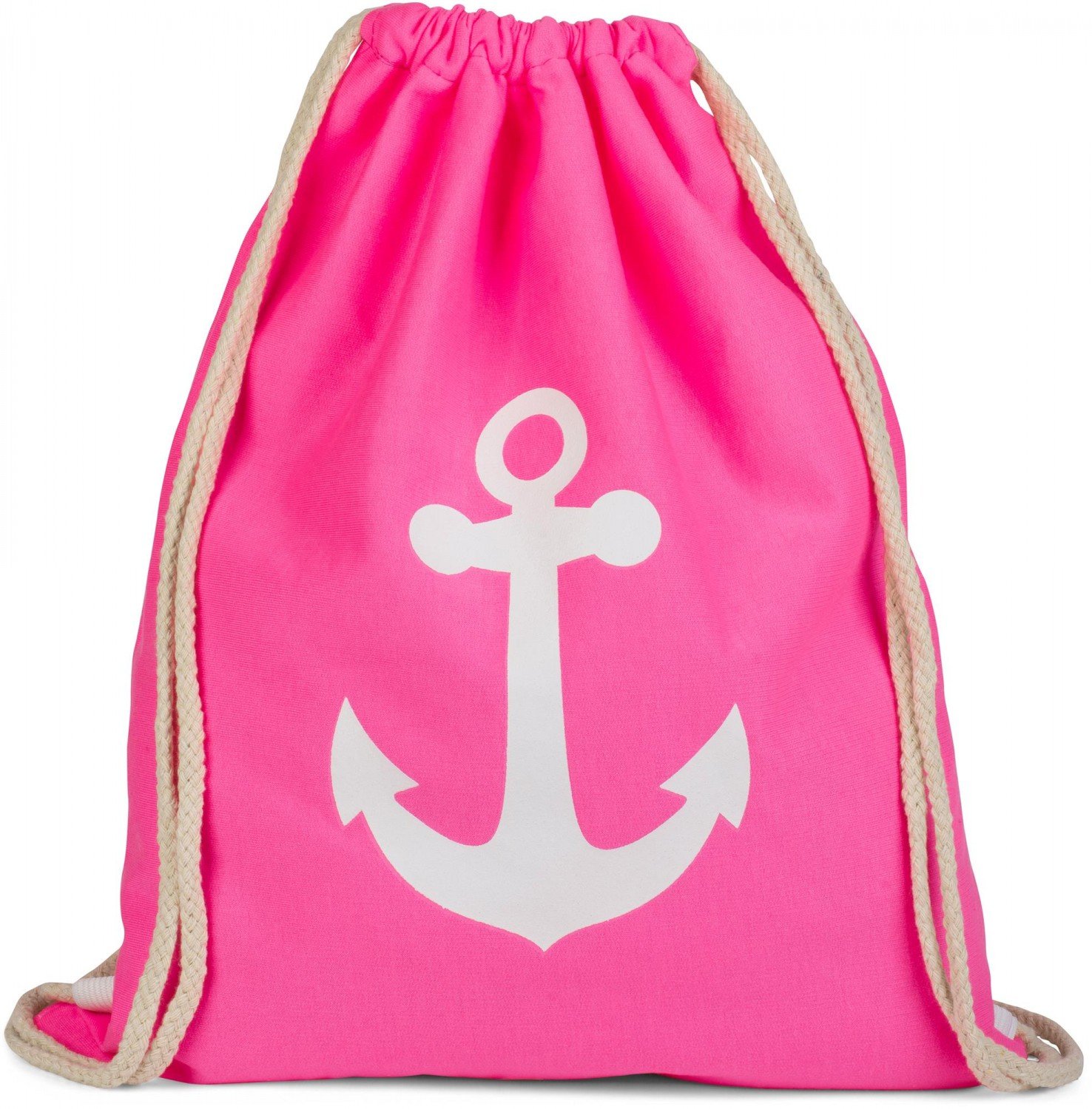 styleBREAKER gym bag rucksack with anchor print, sports bag, unisex 02012089, Colour:Neon pink/white