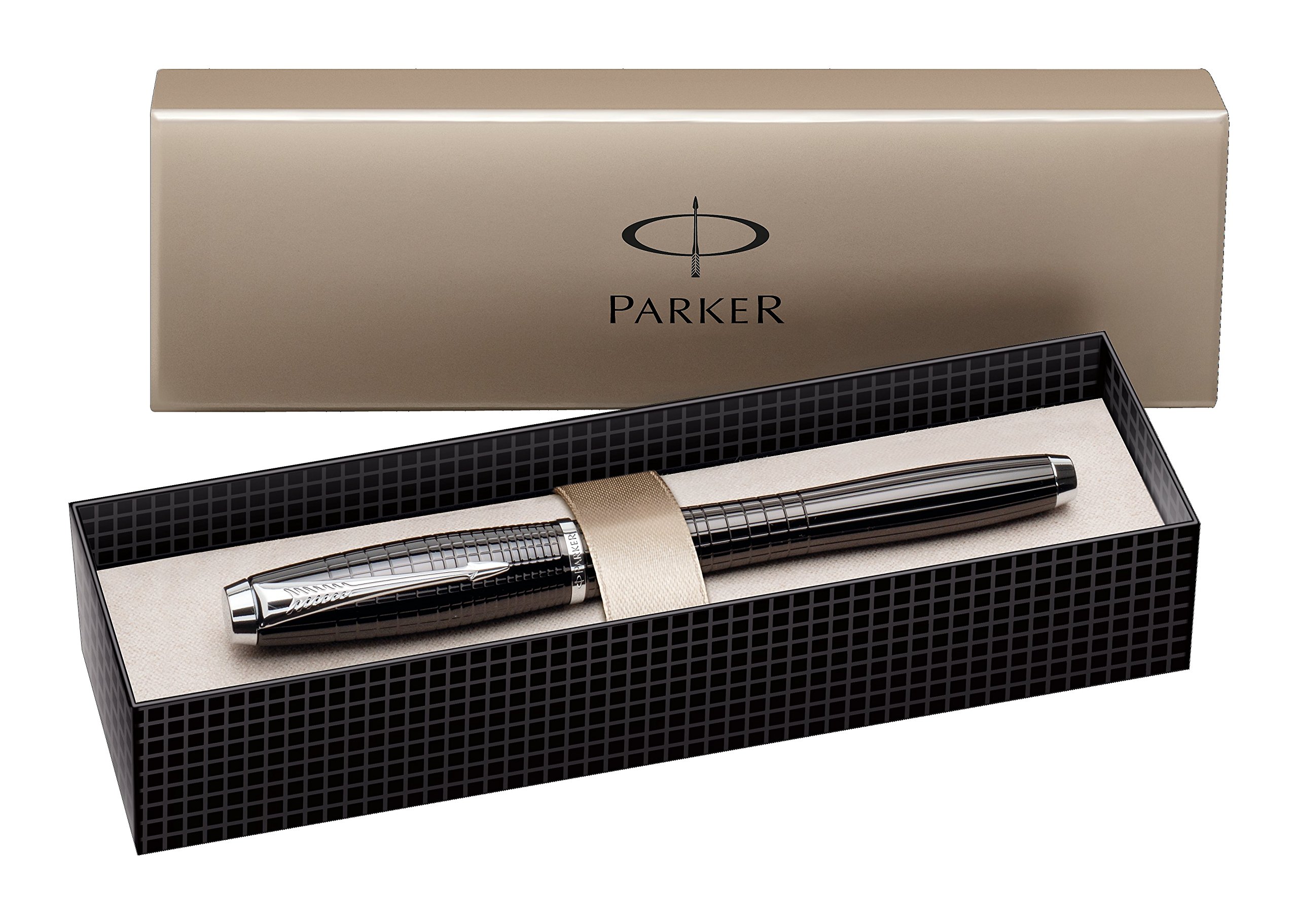 Parker Urban Premium Rollerball Pen, Ebony Chiselled, Black Ink Refill, Gift Boxed