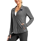 Soothfeel Women's UPF 50+ Lightweight Athletic Jackets Sun Protection Zip Up Long Sleeve Shirts Hiking Workout Outdoor Pocket