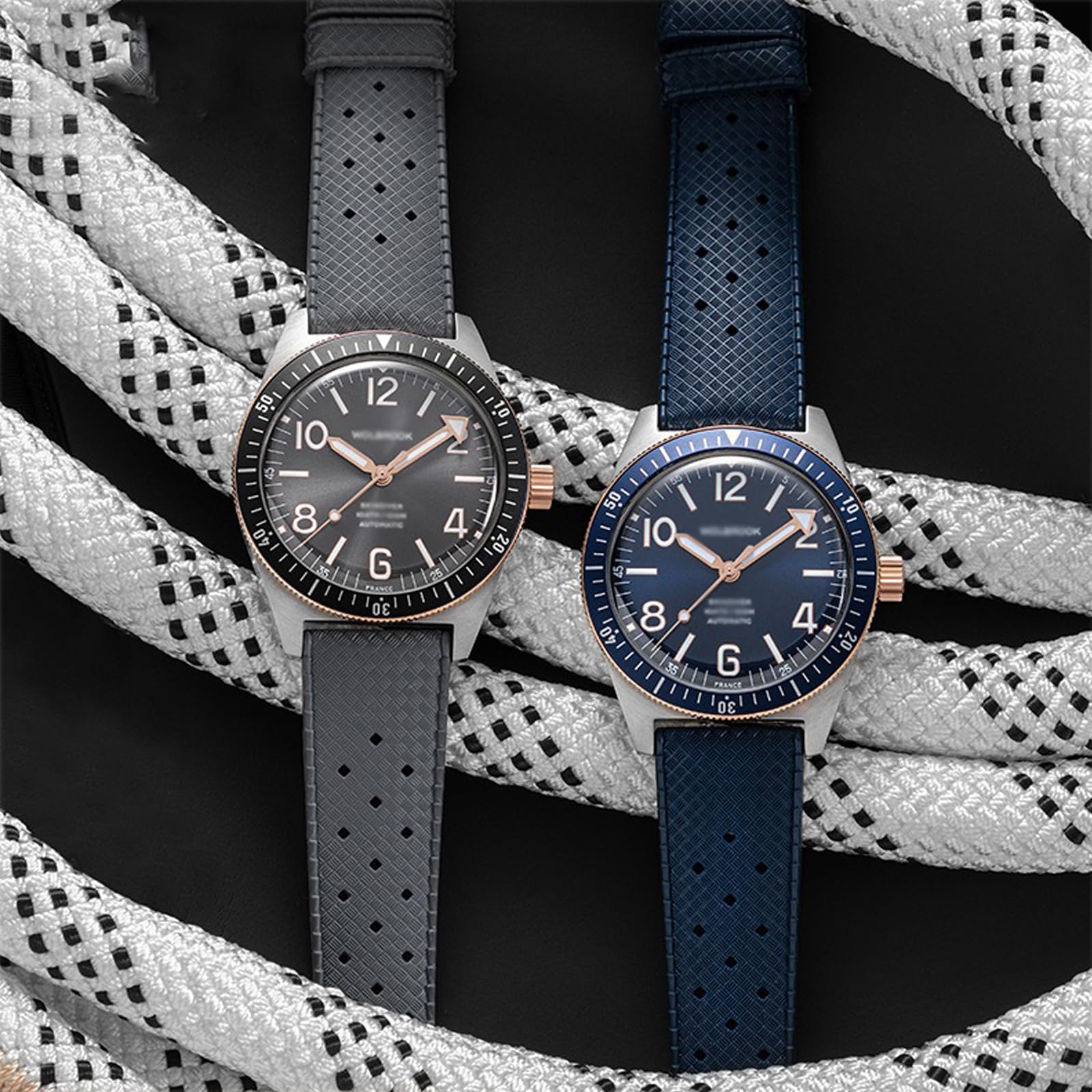 Niziruoup FKM Rubber Watch Strap Quick Release Tropical Style Fluororubber 18mm 19mm 20mm 21mm 22mm Soft Breathable Durable FKM Rubber Watch Band Universal Replacement Band Strap for Men Women