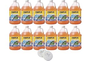 ANF BRANDS (12 Gallons) - Rain X All Season 2-In-1 Windshield Washer Fluid 1-Gallon Jug, 0°F De-Icer, Rain Repellant & Bug Remover