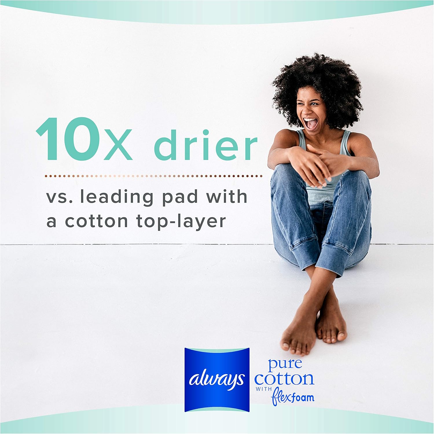 Always Pure Cotton with Flexfoam Pads, Size 1,Regular Absorbency (3 Packs of 28 - 84 Count Total): Health & Personal Care