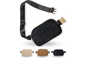 CITRUSY BOUTIQUE Boutique Fleece Belt Bag | Sherpa Crossbody Bag Fanny Pack for Women Fashionable | Everywhere Waist Pack | Small Fashion Travel Chest Bag (Extended Strap Length, Black Fleece)