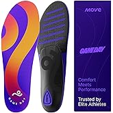 Move Game Day Performance Insoles - for Plantar Fasciitis, Arch Support, Basketball, Active Lifestyle, Running, and Athletics - Composite Heel and Reactive Stability (M 10-10.5 / WM 11.5-12)