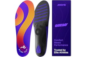 Move Game Day Performance Insoles - for Plantar Fasciitis, Arch Support, Basketball, Active Lifestyle, Running, and Athletics