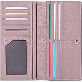 GOIACII Wallets for Women RFID Blocking Ultra Slim Leather Credit Card Holder Clutch