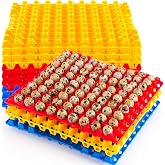 Teenyyou 12 Pcs 90 Quail Egg Cartons Plastic Trays for Reusable Stackable Egg Crates for Quail Pigeon Dove Bird, 3 Colors, Great for Storing, Sorting, and Shipping Eggs