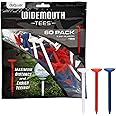 GoSports 3.25” Widemouth Tees Plastic Golf Tees, 60 Tee Player’s Pack - Max Distance and Easier Teeing