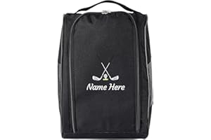 Personalized Custom Embroidered Name Golf bag Shoe Bag Gift For Golf Lover Dad, black, Fashion
