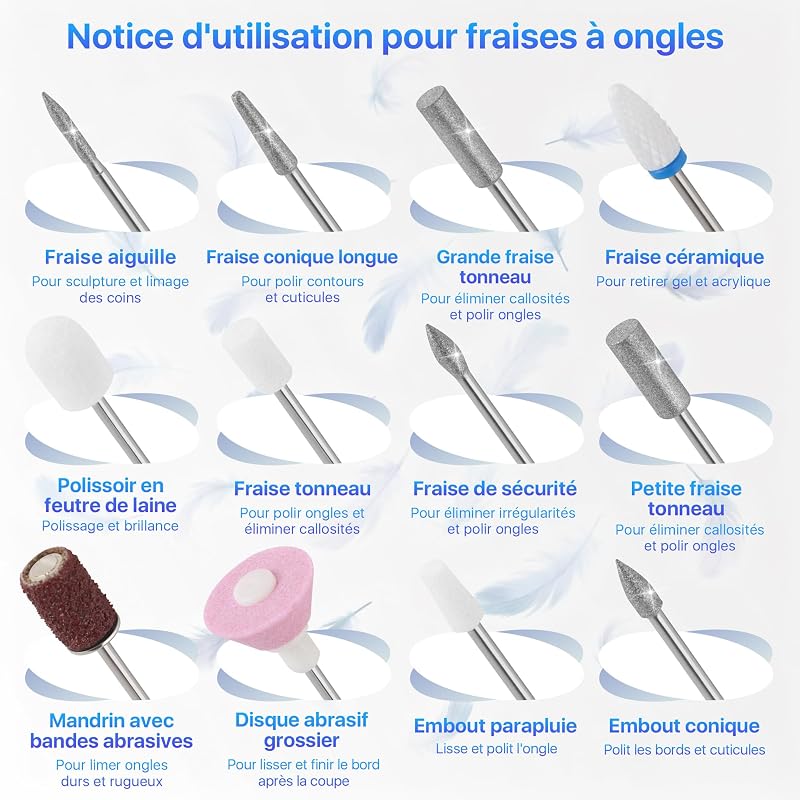 Ponceuse pour Ongles Professionnel Lime à Ongle Électrique Grise — photo 6 sur 8