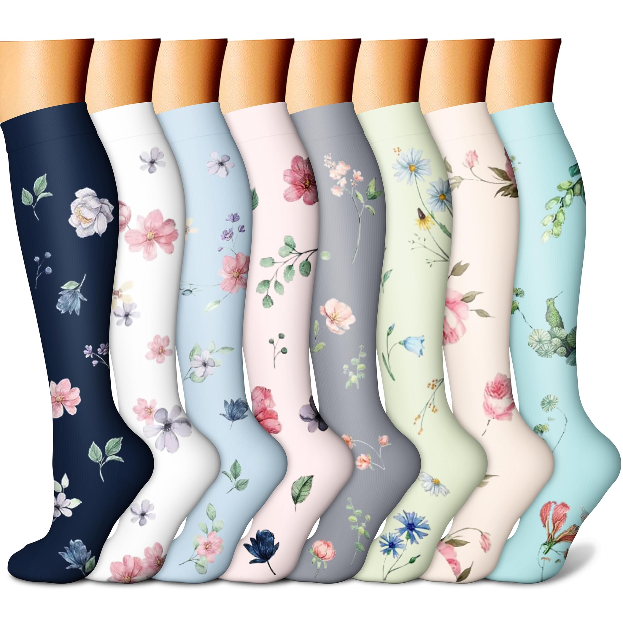 Photo 1 of CHARMKING Compression Socks for Women & Men Circulation (8 Pairs) 15-20 mmHg is Best Support for Athletic Running, Cycling (L/XL, Multi 63)