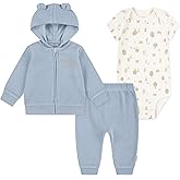 HUGGIES unisex-baby Bodysuit, Hoodie and Pants 3-piece Outfit Set