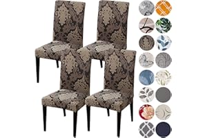 HZDHCLH Chair Covers for Dining Room Set of 4,Stretch Spandex Parsons Chair Slipcover 4 Pack,Washable Anti-dust Chair Seat Cover for Kitchen,Wedding,Party