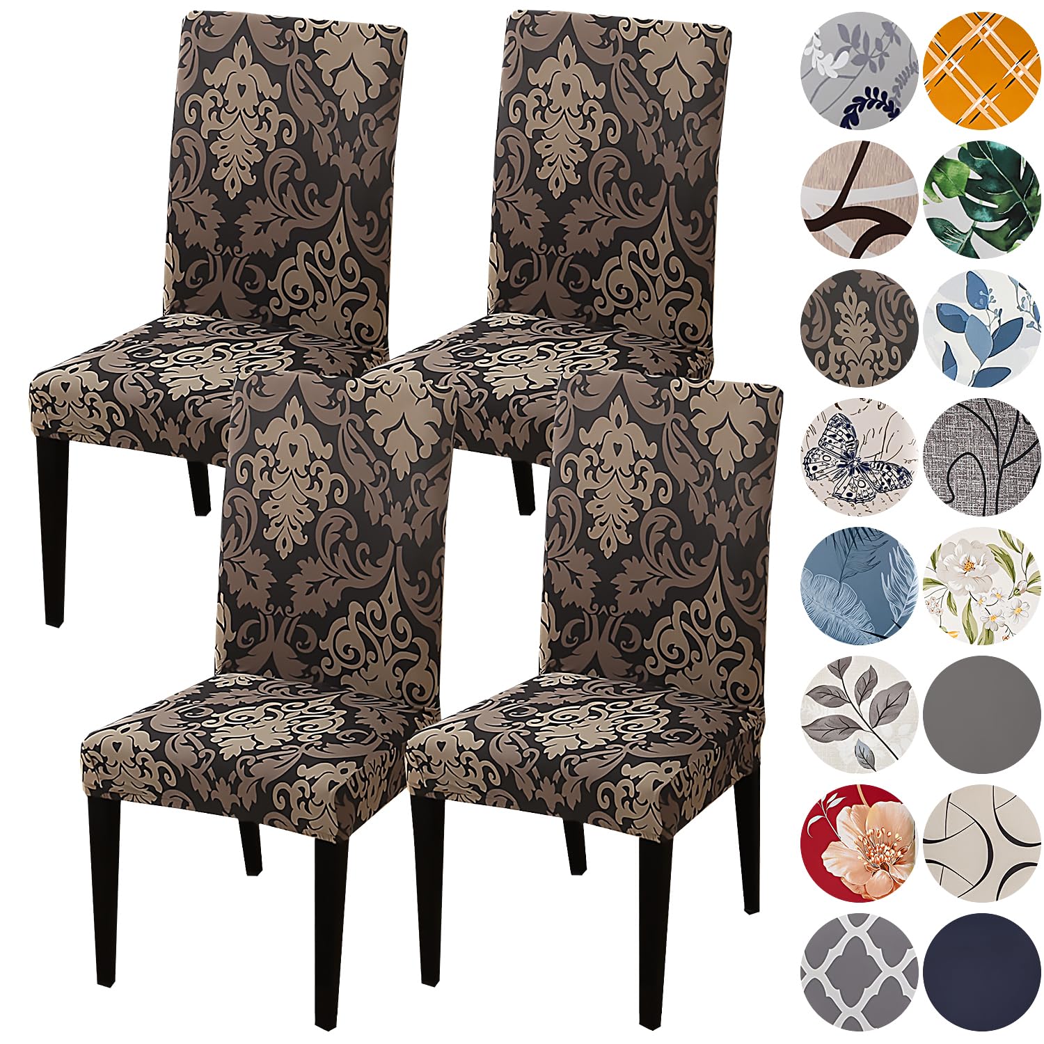 Photo 1 of HZDHCLH Chair Covers for Dining Room Set of 4,Stretch Spandex Parsons Chair Slipcover 4 Pack,Washable Anti-dust Chair Seat Cover for Kitchen,Wedding,Party