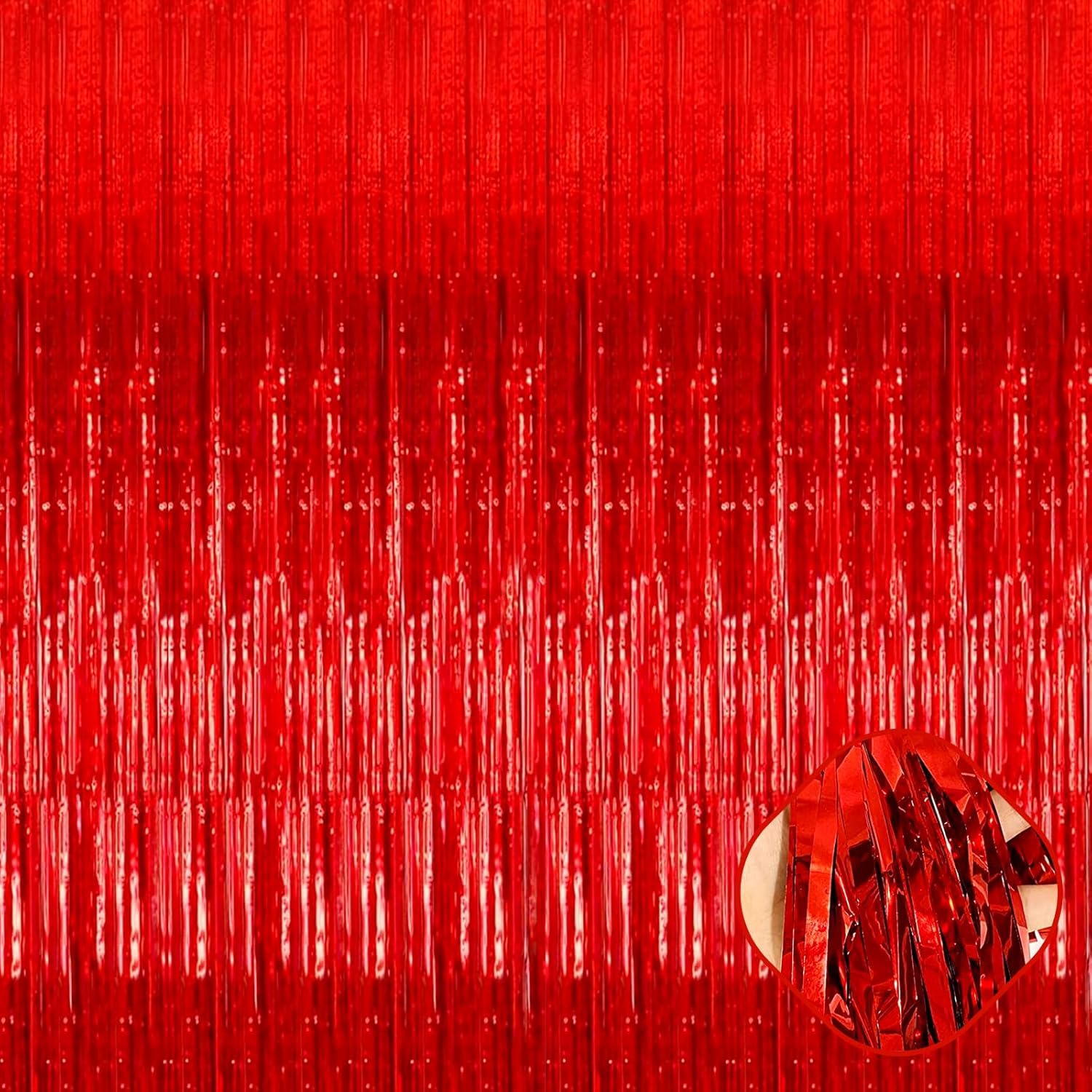 Paintings - 3 Pack Foil Fringe Curtains Backdrop, 3.28Ft x 8.2Ft Metallic Tinsel Foil Fringe Streamer Curtains for Photo Booth, Christmas, Halloween, Birthday, Wedding Party Decorations(Red)