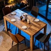 71" Kitchen Dining Table for 6-8, Farmhouse Wood Rectangular Dinner Table | STHOUYN Rustic Dining Chairs, Scratch Resistant, Large Family, Easy Clean, Sturdy Frame, Brown Finish, Waterproof