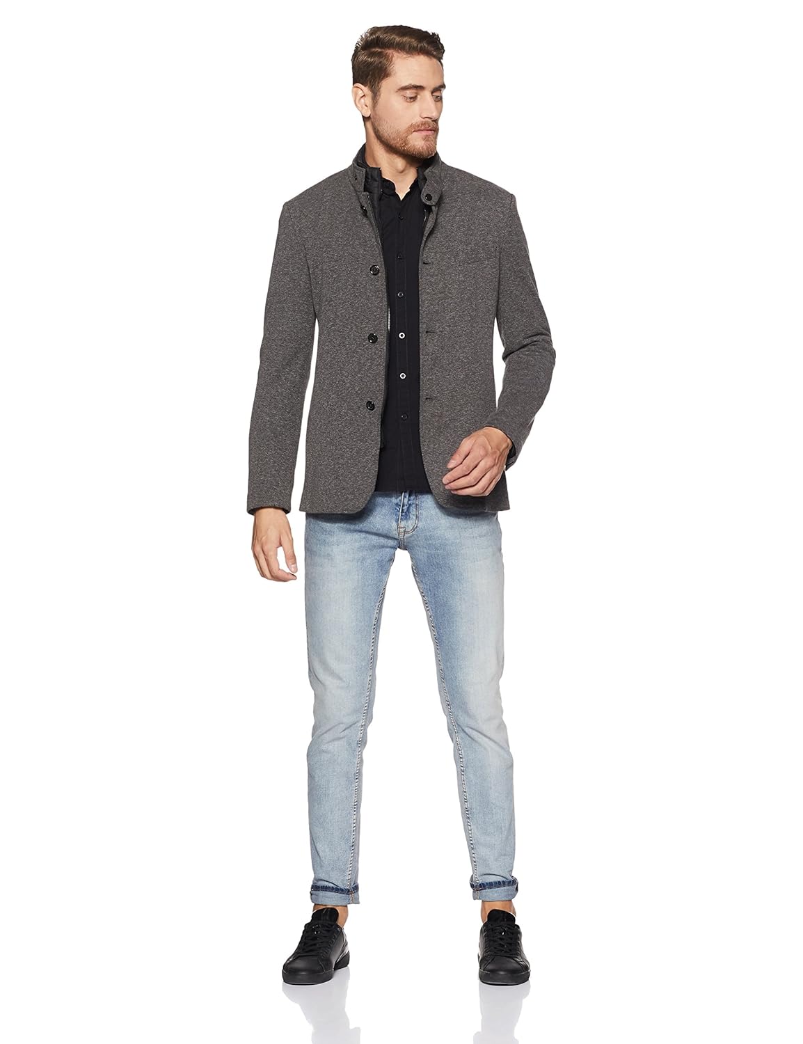 lee men's solid slim fit casual shirt