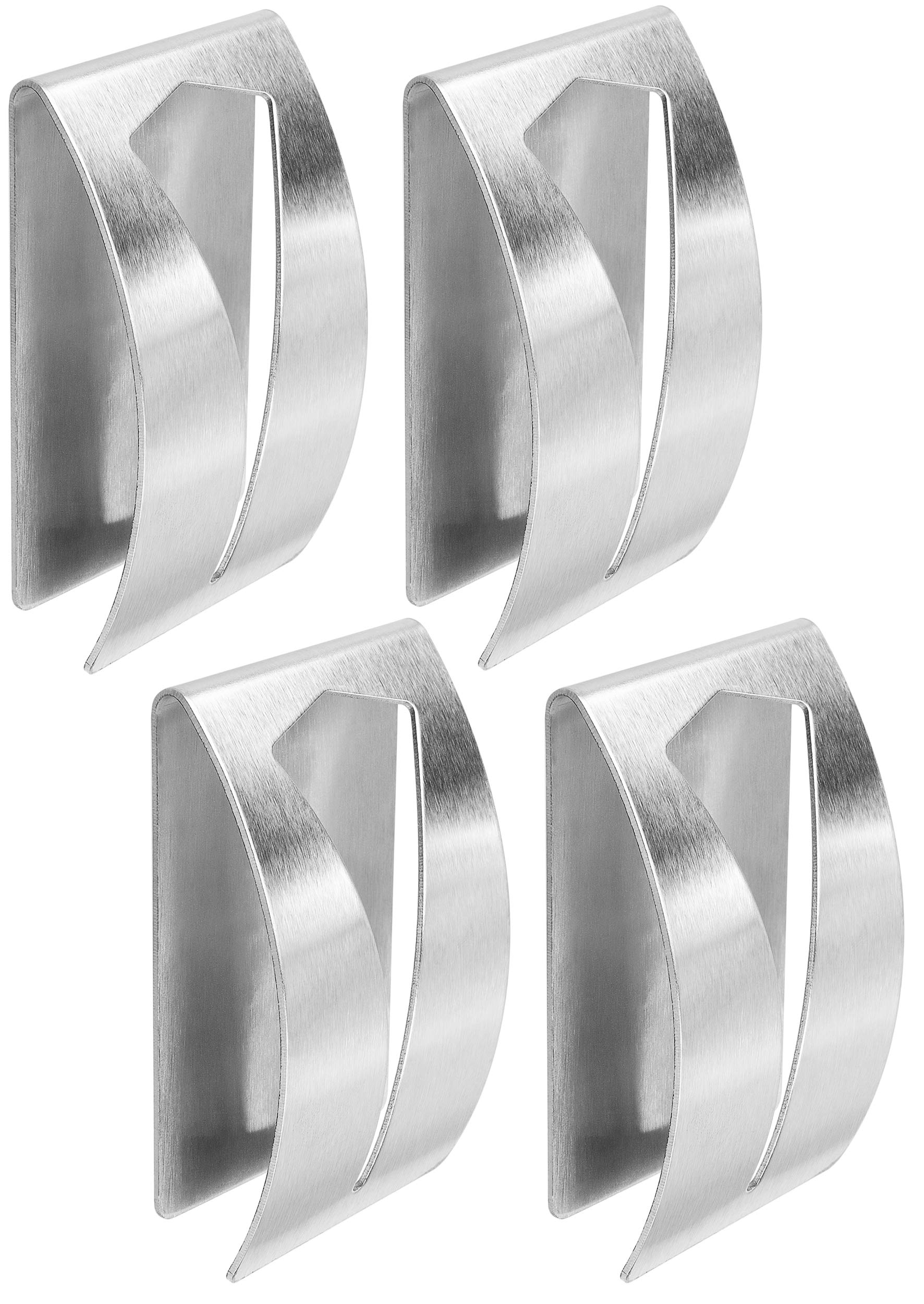 mumbi Towel Without Drilling Adhesive Hooks, Stainless Steel, stainlesssteel, Pack of 4