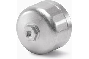 ELECHOI 86.4mm 16Flutes Oil Filter Cap Wrench Removal Tool Socket for BMW Engines/for Volvo with 86mm Filter Housing Caps, Silver Heavy-Duty Aluminum