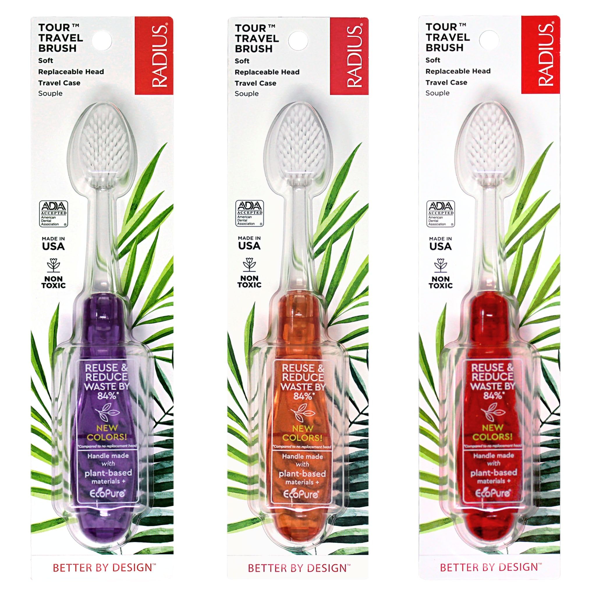 RADIUS Toothbrush Tour Travel Brush Smoke 1 Unit | BPA Free and ADA Accepted | Designed to Improve Gum Health and Reduce The Risk of Gum Disease