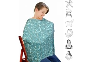 KIDDYSTAR Nursing Cover for Baby Breastfeeding, Breathable Fabric Breastfeeding Cover for Mother Nursing Apron, Multi-use Carseat Canopy (Leopard)