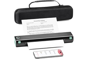 Itari Portable Printer Wireless for Travel - Inkless Thermal Printer with Case, Support 8.5" x 11" US Letter Thermal Paper, B