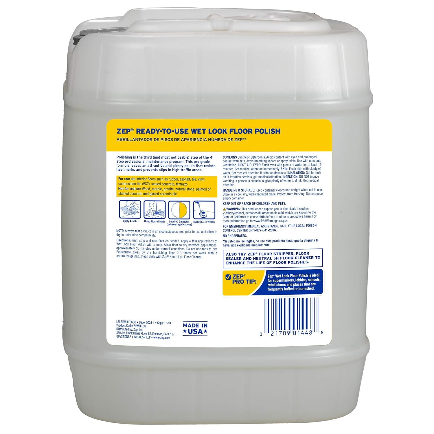Zep Inc Floor Stripper Concentrate Zulffs5g 5 Gals Chimiochart Gr