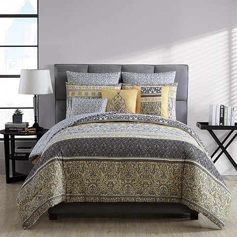 Vcny Home Royalty Paisley Damask Reversible 8 Piece Bedding