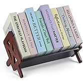 Bunkal Bamboo Desktop Bookshelf – Tilted Tabletop Bookshelf Organizer for Cookbooks, CDs, Magazines, Portable, Small Bookrack for Home, Dorm, or Office,15.75" x 8.86" x 9.17"