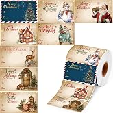 Christmas Gift Tags - 500 PCS Gift Tags Stickers for Christmas Presents | Self Adhesive Christmas Tags for Santa Wrapping Paper Holiday Decor - Xmas Labels for Gift Packaging Christmas Decorations