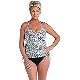 24th & Ocean Desert Spot Underwire V-Neck Blouson Tankini Top
