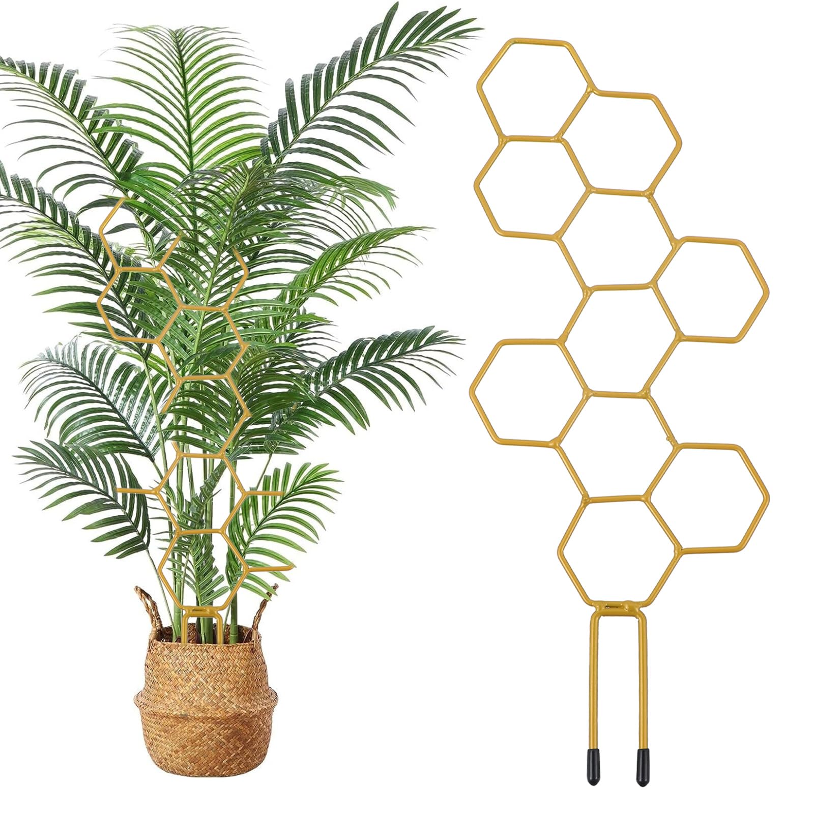 Grevosea 14 Inch Trellis for Climbing Plants Indoor, Plant Trellis Indoor Small Trellis for Potted Plants Honeycomb Metal Pothos Plant Climber Support for Flower Indoor Plants Supports