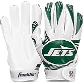 Franklin Sports Youth NFL Football Receiver Gloves - Kids Football Gloves Pair - NFL Team Logos and Silicone Palm