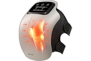 Nekteck Knee Massager, Cordless 3-in-1 Knee Massage for Pain Relief with 3 Heating Levels & Vibration Modes, Smart Knee Massage with Heat, Gentle Light for Joints, Christmas Gifts for Dad Mom Men Him