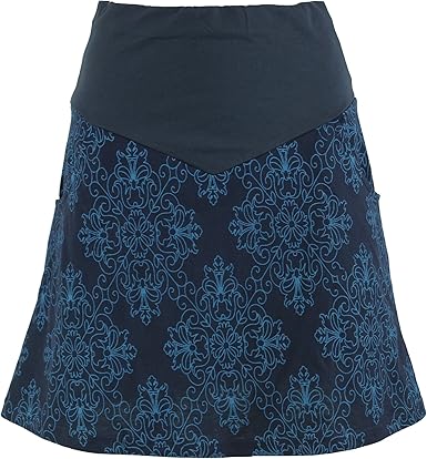 GURU-SHOP, Mini Falda, Falda Boho Plate Skirt Organic, Algodón ...