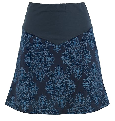 Guru-Shop Minirock, Boho Tellerrock Organic, Damen, Baumwolle, Kurze Röcke Alternative Bekleidung