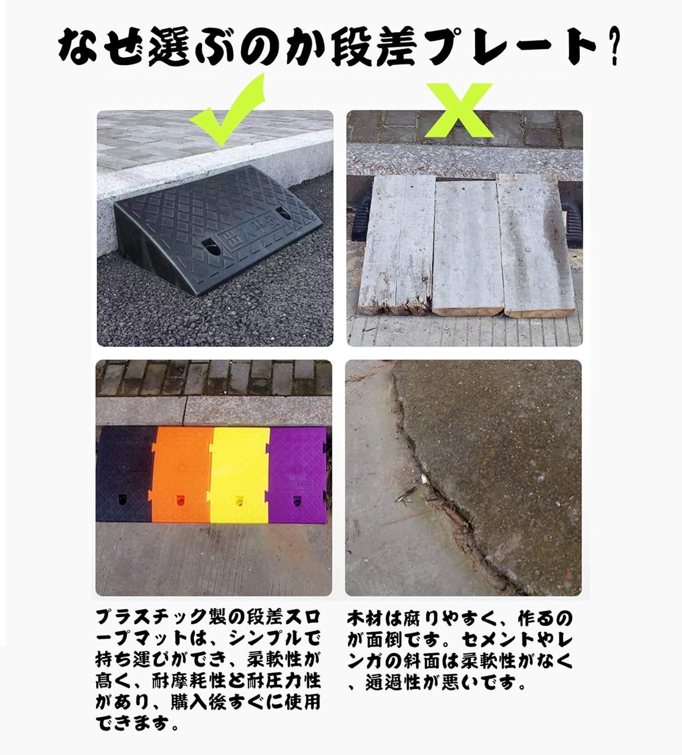 Amazon Co Jp 段差 スロープ プレート 滑り止め 駐車場 スロープ 幅 25cm 段差 19cm 車椅子 自転車 クルマ ブリッジスロープ プラスチック製 黄 文房具 オフィス用品