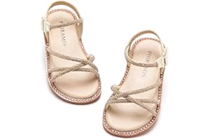 PHIRAMIN Toddler Flower Girl Sandals - Girl Summer Dress Shoes Toddler Little Kid Wedding Party