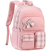 KIDNUO Backpack for Girls,School Backpacks for Teen,Cute College Bags for Women Students Large Bookbag 15.6 Inch Laptop Bag Back Pack Kids Kindergarten Elementary Casual Travel Daypacks Pink
