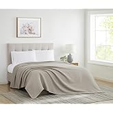 CANNON Heritage Cotton Waffle Khaki Cotton 1-Piece King Blanket, Solid Color Themed, for Men and Women, Oeko-TEX Certified Confidence